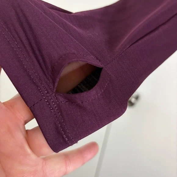 Fabletics Size Large Eco-Conscious Front Twist Long-Sleeve Purple Workout Top - Picture 6 of 11